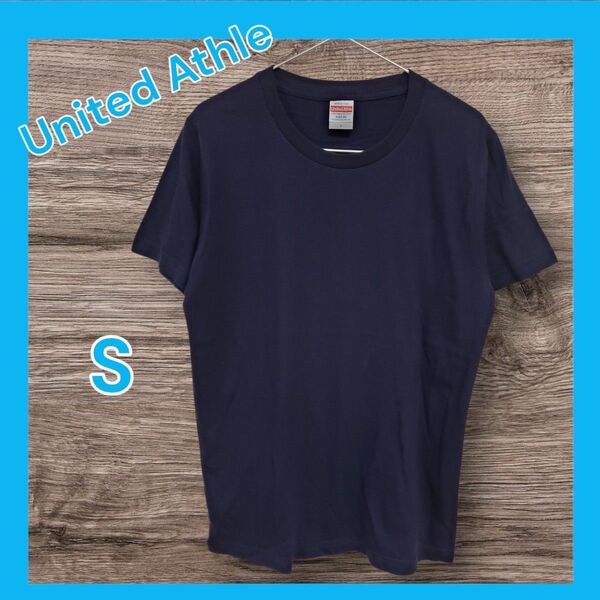 ユナイテッドアスレ United Athle 半袖Tシャツ メンズ レディース S ネイビー 無地 コットン 綿 丸首