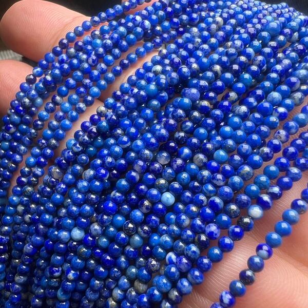 天然 ラピスラズリ 2mm 75cm 1連分 ブレスレット4-5本分 非着色天然石 お買い得長連