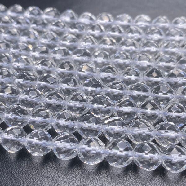 水晶 ラウンドカット 8mm 連売り ブレスレット2本セット