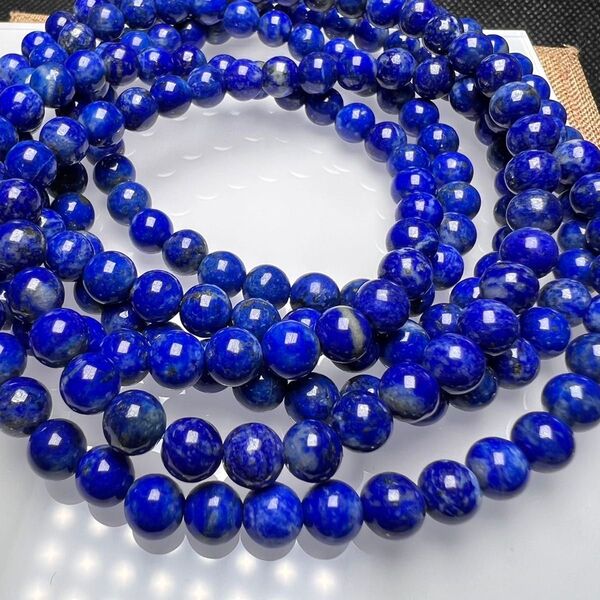 天然 ラピスラズリ 6mm 65cm ブレスレット3本分 アフガニスタン産 非着色天然石 お買い得長連