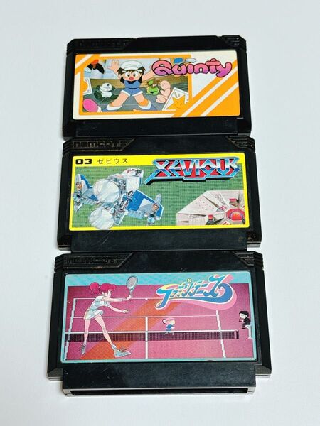 【FC】クインティ、ゼビウス、ファミリーテニス ナムコ3本セット