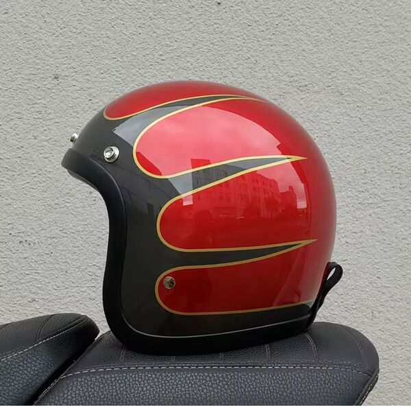 ファイアーキャンディレッド スリム型 ビンテージヘルメット BUCO BELL スリムヘルメット SGマーク付き