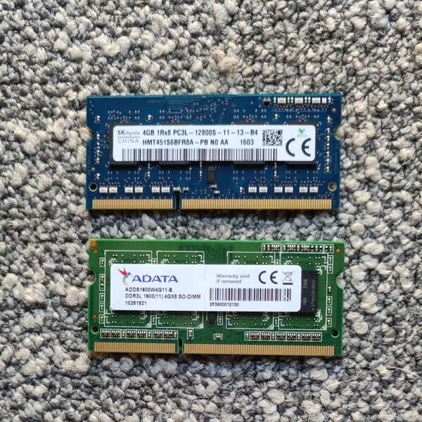 DDR3L-1600 4GB(PC3L-12800S 4GB)ノートPC用低電圧メモリーす