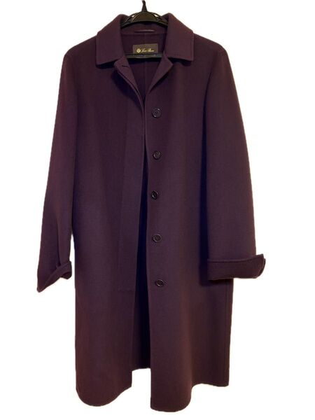 Loro piana カシミヤ ロングコート サイズ42 ブラックベリー 中古