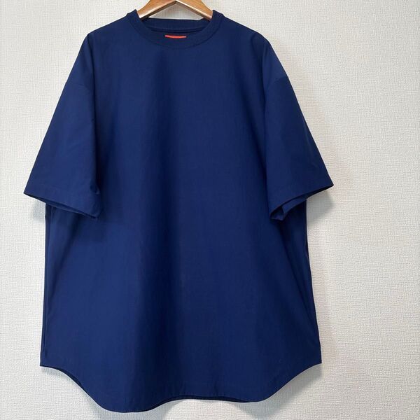 BEAMS メンズ プレーティング Tシャツ 半袖 ビッグシルエット オーバーサイズ カジュアル シンプル 夏 無地 ネイビー M