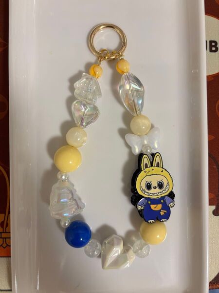ハンドメイド ビーズ ラブブ キーホルダー
