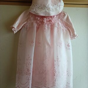 ベビー ドレスと帽子のセット ピンク