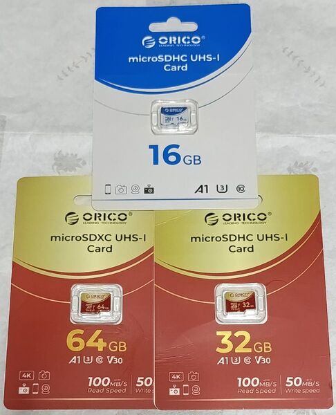 ORICO Micro SD メモリー カード 3点セット 64GB & 32GB & 16GB【2】