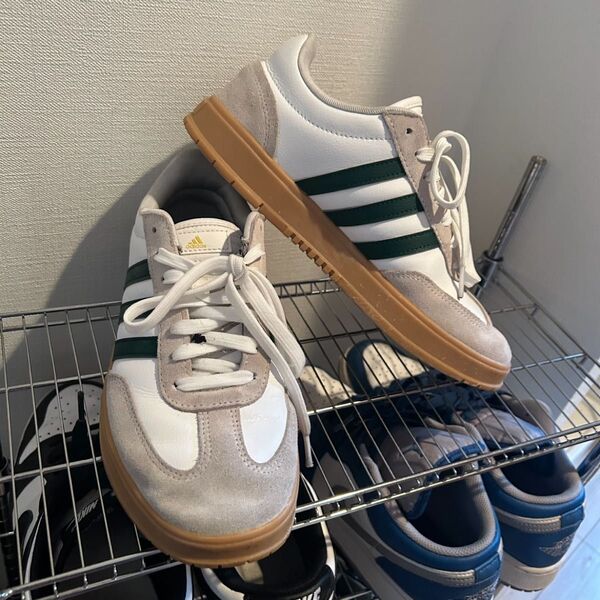 adidas スニーカー グリーン×ホワイト 24.5センチ