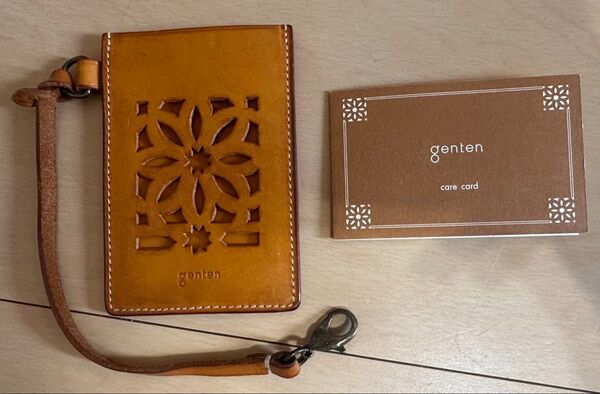 genten ゲンテン カットワークパスケース 定期入れ カードケース 牛革