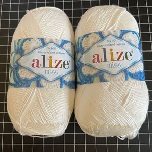 alizeアリゼ毛糸 白2個色番450