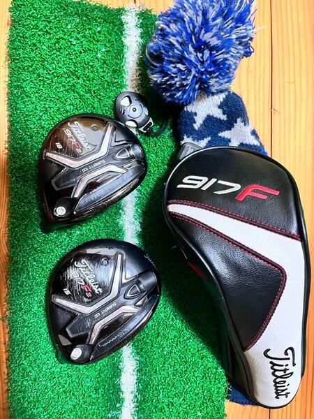 Titleist 917F2 3W 5W ヘッドのみ 2個セット 純正ヘッドカバー フェアウェイウッド タイトリスト
