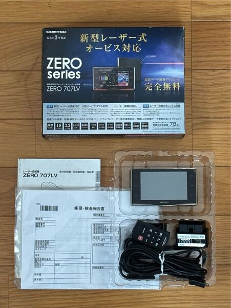 美品 コムテック ZERO 707LV OBD付属 レーザー&レーダー探知機 タッチパネル リコール対策済み
