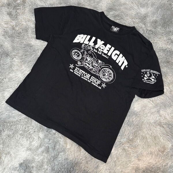 ビリーエイト Tシャツ スカル バイク KUSTOM SHOP Lサイズ