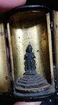 古銅 彫り仏像 厨子入 佛像 釈迦如来立像 江戸時代 仏教_画像6