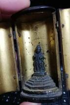 古銅 彫り仏像 厨子入 佛像 釈迦如来立像 江戸時代 仏教_画像8