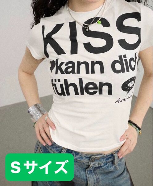 【新品】 Tシャツ ピチT y2k ストリート チビT 平成ギャル レディース グランジ Sサイズ 半袖Tシャツ 半袖