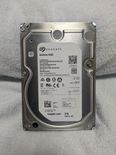 SEAGATE 8TB HDD(ST8000AS0002) 14000時間弱