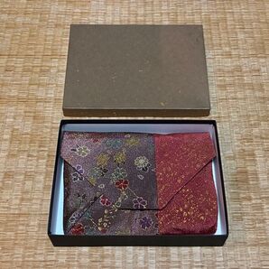 337. 早い物勝ち!茶道用 帛紗(ふくさ) 紫と赤の花柄 和装バッグ 懐紙入れ 帛紗はさみ 小物入れ 複数購入対応 割引対応あり