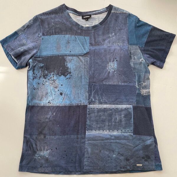 DIESEL ディーゼル デニム柄オールプリントTシャツ メンズ Sサイズ