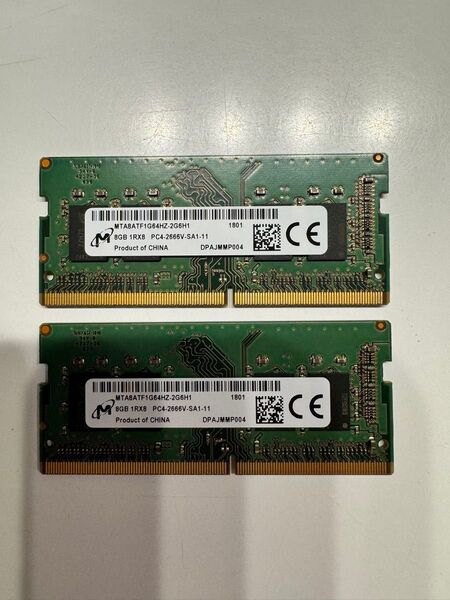 Micron メモリ 8GB×2枚セット DDR4 PC4-2666V ノートPC用