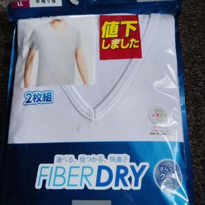 CLOSSHI 半袖V首シャツ LL 2枚組 FIBERDRY 吸汗速乾