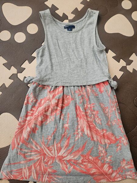 GAP Kids ノースリーブワンピース 120 グレー ピンク