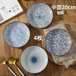 セラミック和風中皿4枚セット 新品未使用品