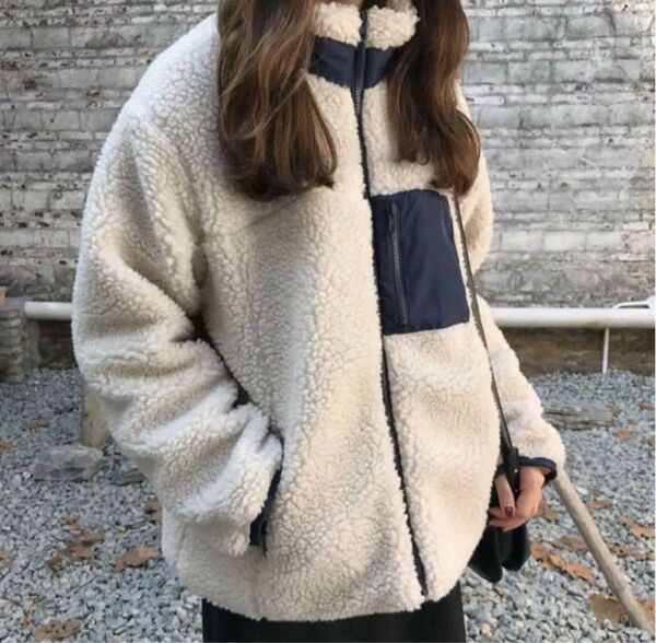 ブルゾン ボア ジャケット レディース 男女兼用 防寒 秋冬 Lサイズ