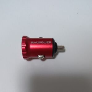 RAVPOWER シガーソケット USB充電器 レッド系