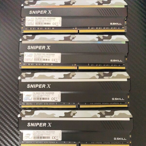 DDR4 3600MHz G.SKILL SNIPER X メモリ 8GB 4枚組 XMP対応