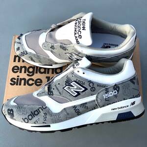 LIMITED認定店舗限定 UK製 NEW BALANCE M1500NBG GRAY LOGO US8.5D 26.5cm 30th記念モデル スエード 新品 イギリス英国製 NB グレー ロゴ