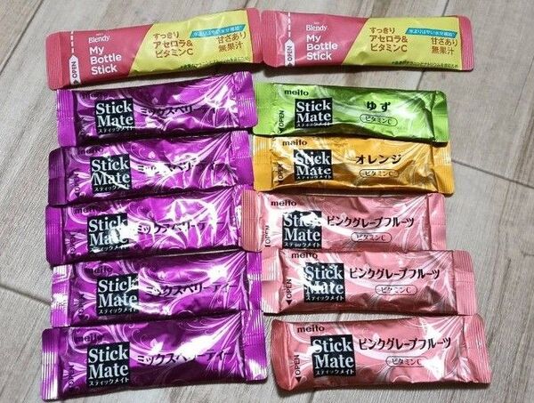 スティックメイト フルーツティー4種10本アソートセット&Blendy My Bottle Stick アセロラ2本