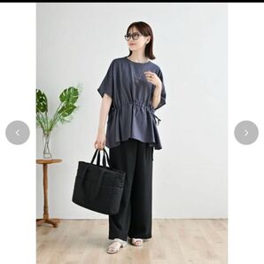 しまむらmumu ウエストシャーリングブラウス LLサイズ 中灰