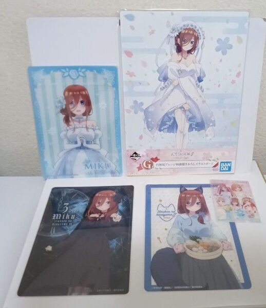 五等分の花嫁 クリアカード 一番くじイラストボード中野三玖 グッズセット