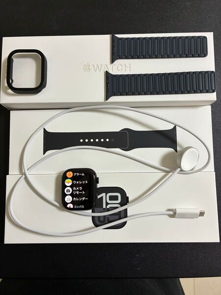 Apple Watch Series10 GPSモデル 46mm ジェットブラックアルミニウムケースとブラックスポーツバンド