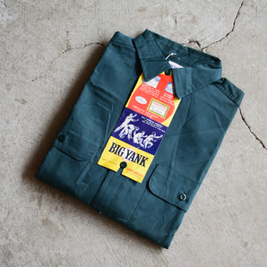 DEAD STOCK！ 60s BIG YANK マチ付きワークシャツ 100％ COTTON 15 S / フラッシャー付き デッドストック ヴィンテージ ウエアハウス