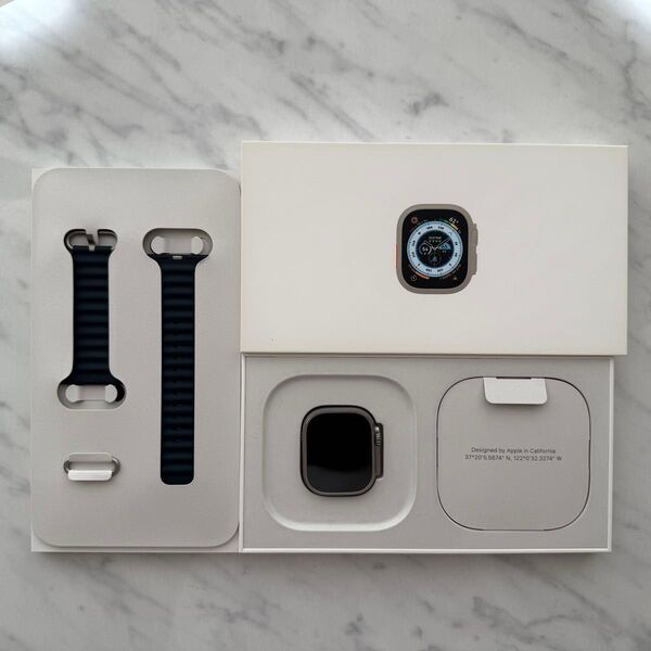 【超美品】Apple Watch Ultra チタニウムケース オーシャンバンド