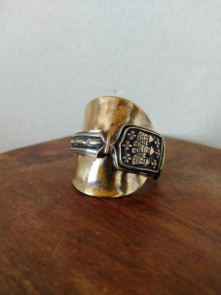 ハンドメイド スプーンリング "La Cit" 21号 ブラス/真鍮