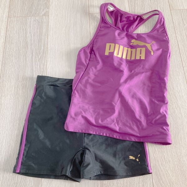 PUMA セットアップ タンクトップ ショートパンツ パープル ブラック