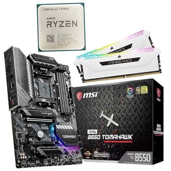 【セット売り】AM4マザーボード(B550 TOMAHAWK)+DDR4メモリ(32GB)+CPU(Ryzen7 5700X)