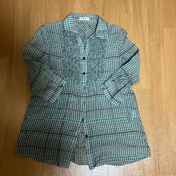 PINORE 七分袖シャツ チェック 42
