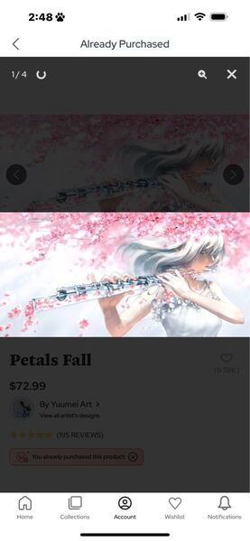 Petals Fall by Yuumei Art ダイヤモンドアートクラブ