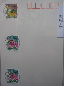 （Ｔ-226）使用済　年号下線入　徳島・延野郵便局　和文印　