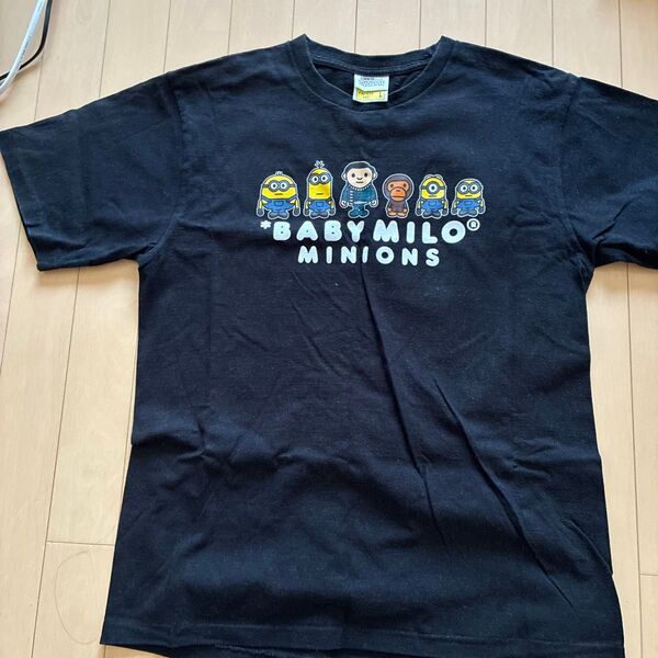 A BATHING APE BABY MILO ミニオンズ コラボ Tシャツ Lサイズ 黒