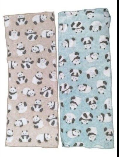 中古品★パンダ柄、フェイスタオル2枚組