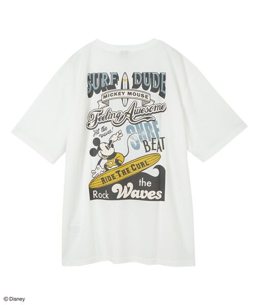 ディズニー ミッキーマウス 半袖Tシャツ 3Lサイズ メンズ ホワイト系 バックプリント