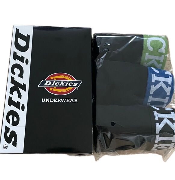 Dickies ボクサーブリーフ 前閉じ Mサイズ メンズ 3枚組 BLACK シンプル ウエストロゴ