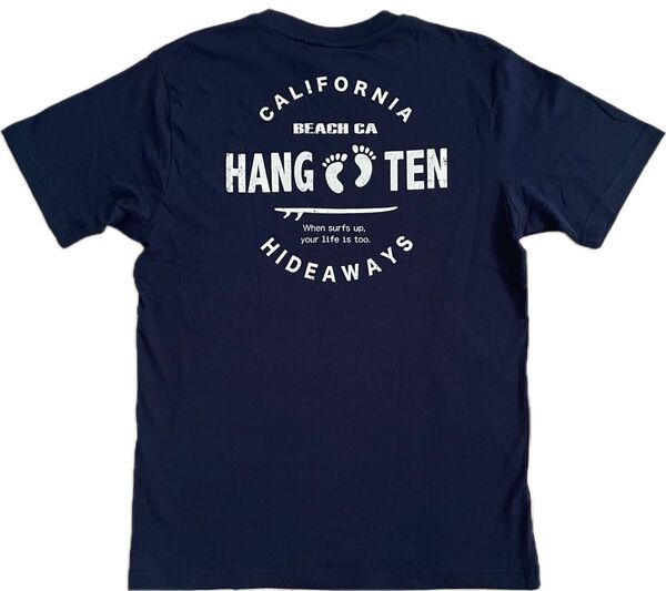 HANGTEN 半袖 Tシャツ 綿100% LLサイズ メンズ ネイビー シンプル バックプリント