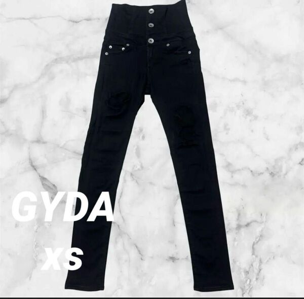 GYDA H/W ハイウエストスキニーデニム ダメージ xs